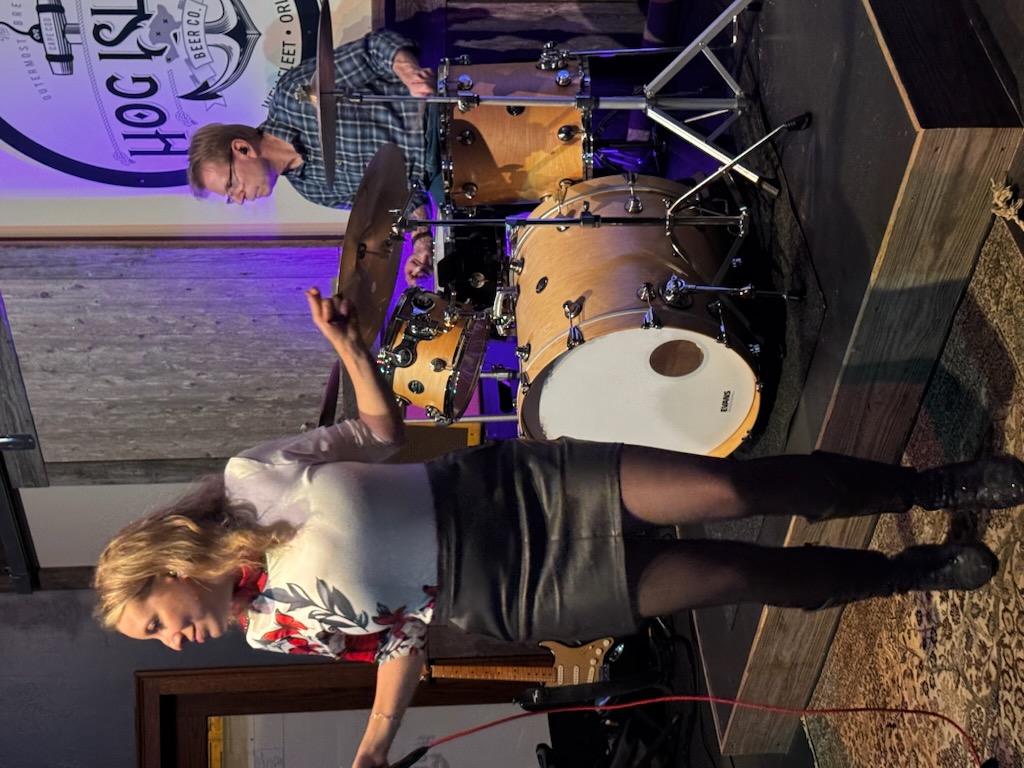 Singer performing at Hog Island