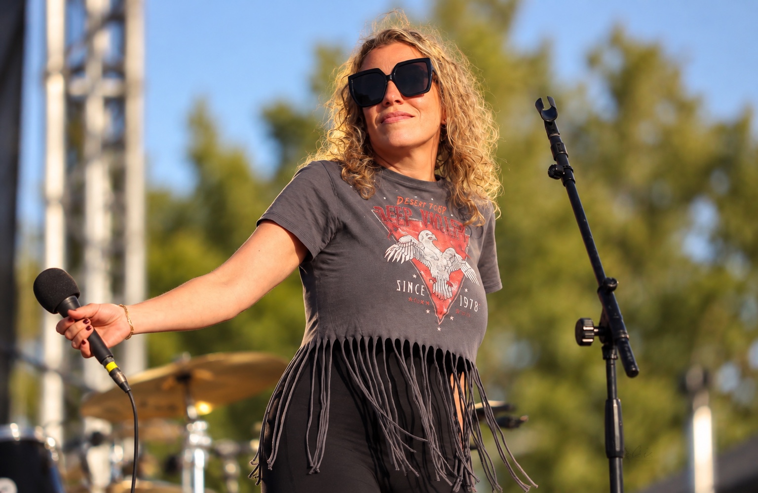 Singer at an outdoor performance